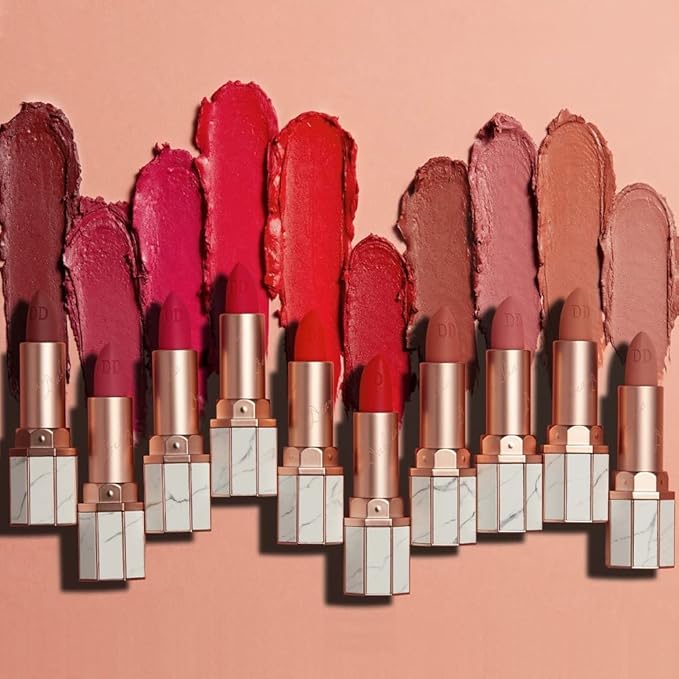 DEARDAHLIA Lip Paradise Effortless Matte Lipstick (Amber) - Vegan Silky Matte Lipstick with Wightness, Long-Lasting and High-Pigment Color, Dahlia Petal-Shaped Tip for Easy Use. 0.11 oz