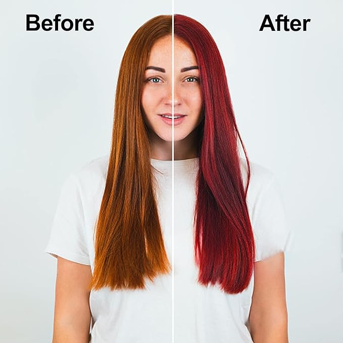 Wine Red Hair Dye Shampoo 3 in 1, Long-lasting & Natual Hair Color Shampoo, Herbal Ingredients Natural Shampoo Hair Dye Effect in Minutes, Gifts for Men Women 500ml