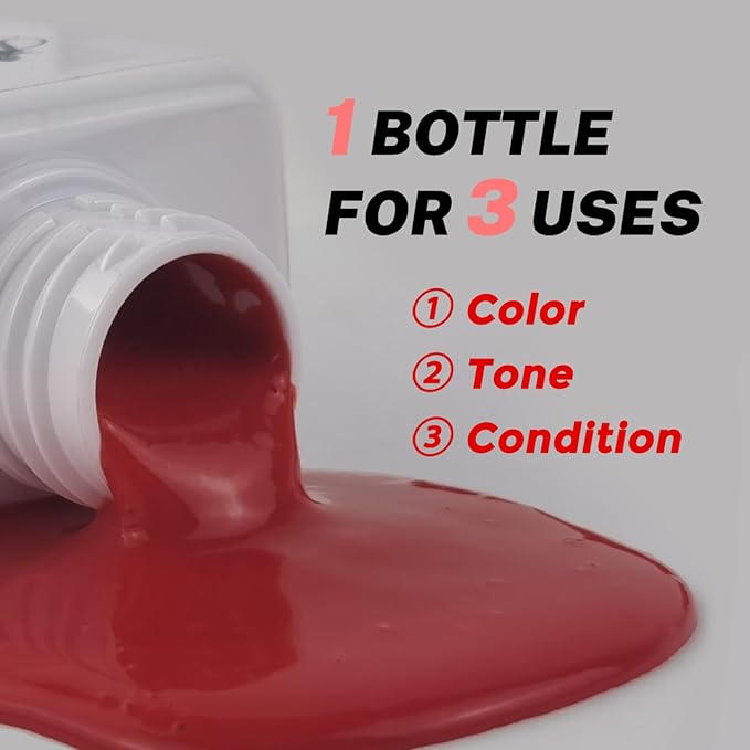 SOVONCARE Red Hair Color Depositing Conditioner, Semi Permanent Hair Color Conditioner for Colored Hair 5.28 OZ, Hair Dye Conditioner Results in 10 Mins