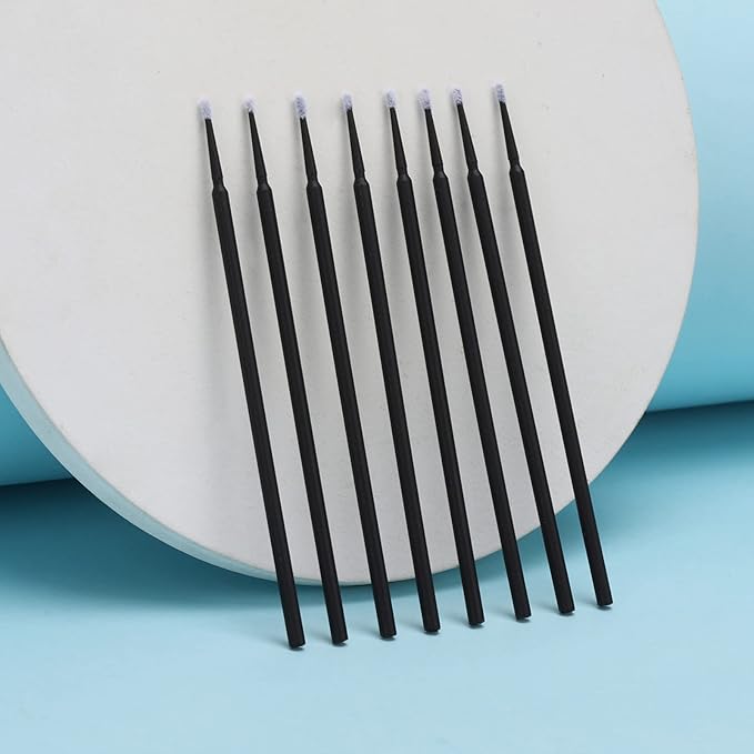 Tbestmax 500 Pcs Disposable Micro Applicator Brush Micro Swabs, Eye Lashes Mascara Wands for Eyelash Extension Black