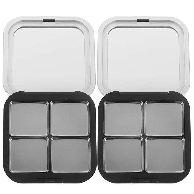 Beaupretty Empty Lipstick Palette Magnetic Eyeshadow Palette Makeup Foundation Blush Container with Mirror for Women Girls Black