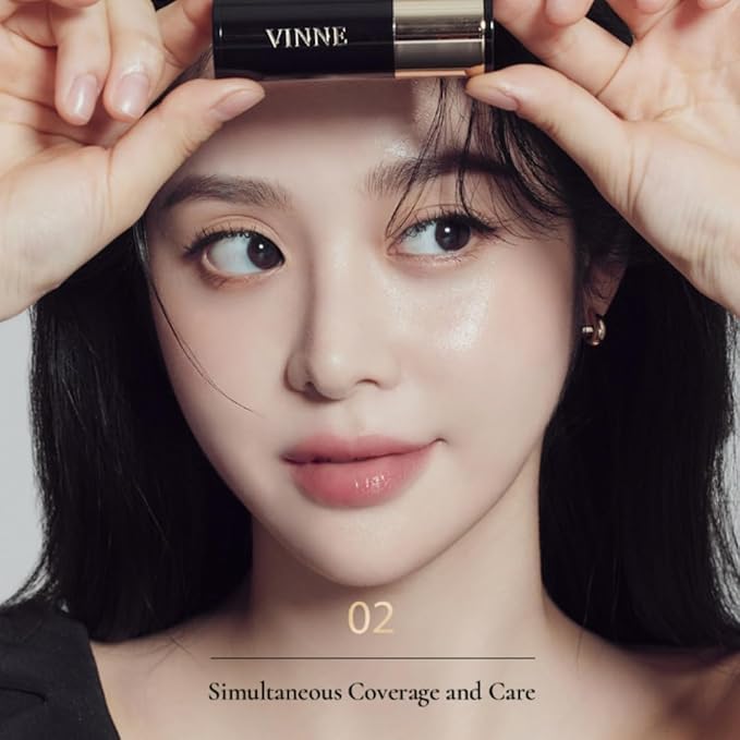 Vinne 2-Color Hair Cushion Stick: Waterproof Gray Cover, Long-Lasting Root Filler & Nutrient-Rich Care (Natural Black, Dark Brown)