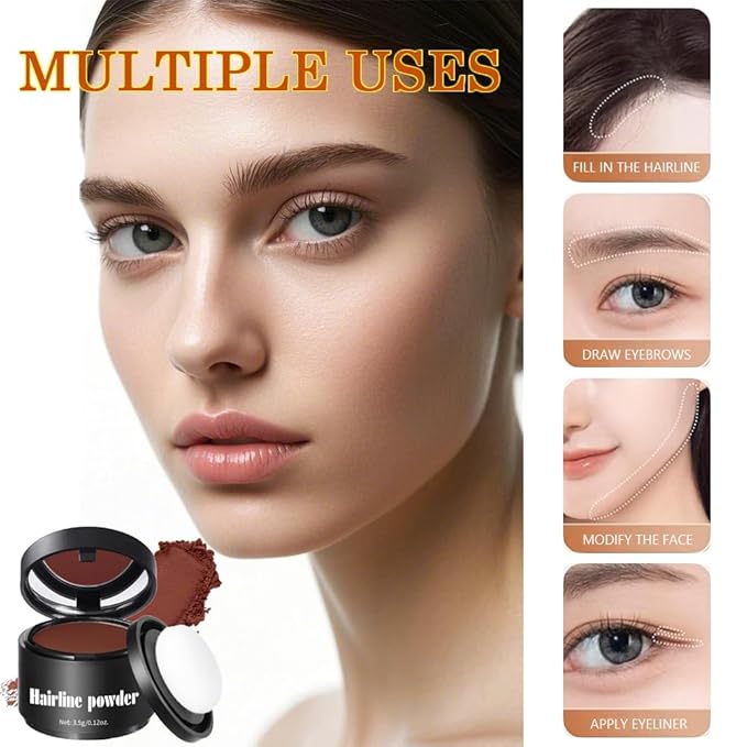 Invisible Hairline Powder, Undetectable Coverage for Bald Spots Receding Hairlines, 3 Seconds Fill for Bald Spots & Thinning Edges, Waterproof, Transfer-Resistant, Natural Matte Finish