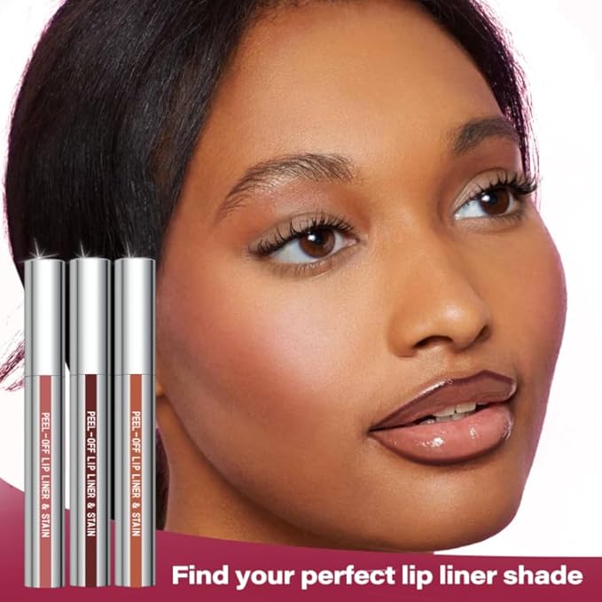 Cilrofelr Peel Off Lip Liner Stain with Tweezer, Long Wear Tattoo Lip Liner, Peel Off Lip Stain with Matte Finish, Long Lasting, Waterproof, Transfer-proof, Highly Pigmented Color (Buff)
