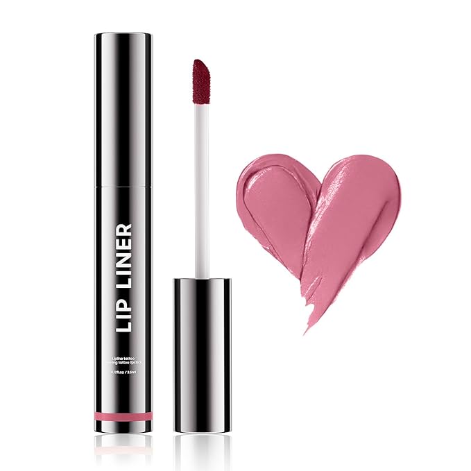 OETUIOW Lip Stain Long Lasting & Waterproof Lip Liner, Non-Stick Cup Highly Pigmented Natural Finish, Lip Gloss for All-Day Color Hold (Mauve)