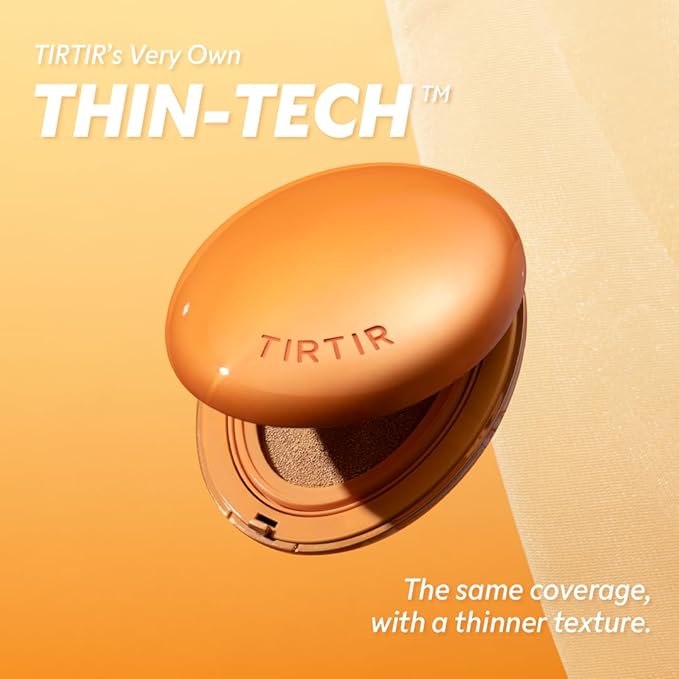 TIRTIR Mask Fit Ai Filter Cushion Foundation | AI-Like Semi-Matte Finish - Up to 72-Hour Medium to Full Coverage Korean BB Cushion Make up Beauty, #49N Deep Chestnut, 0.63 Fl Oz
