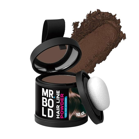 Mr Bold Hairline Powder - Instantly Conceals Hair Loss, LIGHT BROWN Root Touch-Up Hair Color for Gray Coverage, Hair Shadow Toppers for Women and Men, Thin Hair Powder (10g)