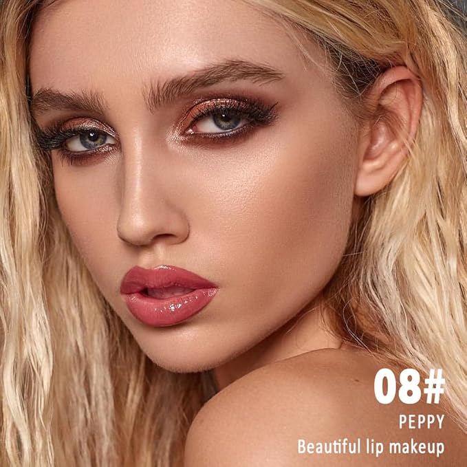 Kaely Longwear Shine Lipstick for Women, Highly Pigmented Liquid Lip Color Makeup, Non-Transfer Lip Gloss Stain Waterproof Smudge Proof 24 Hour, Glossy Finish, Vegan & Cruelty-free, 08 PEPPY