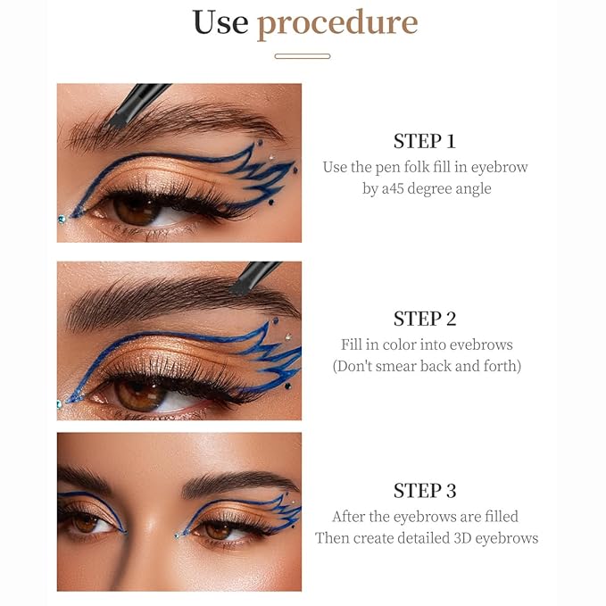 2Pcs Waterproof 3D Microblading Eyebrow Pen, 4 Tip Precision Brow Pencil, Smudge-Proof 24H Eyebrow Contouring Pen for Women, Long-lasting Eye Brow Makeup (2pcs-02 Dark Brown)