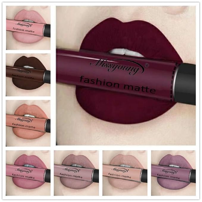 Generic Missyoung 18-Color Matte Liquid Lipstick Set, Long-Lasting Non-Sticky Formula, Flawless Makeup Looks (16)