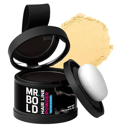 Mr Bold Hairline Powder LIGHT BLONDE - Instantly Hair Color Shadow Cover Gray Hair Root Touch Up Scalp Hair Color for Gray Coverage, Hair Shadow Thin Hair Powder for Women & Men 4g