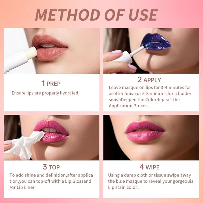 Lip Liner - Peel Off Lip Stain | Long Lasting Matte Lip Tattoo | Transfer Proof, Hydrating Formula with Hyaluronic Acid & Vitamin E | Vegan & Cruelty-Free | for All Skin Types(3#Rosy Red)