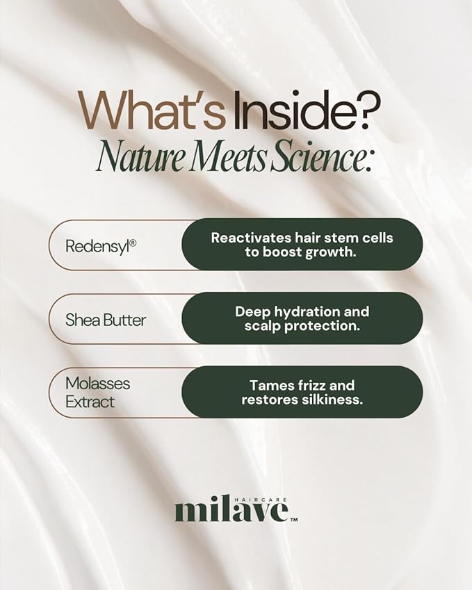 Regenerative Hair Mask with Redensyl®, Strengthening Hair Mask with Plant-Based Ingredients and Antioxidant blend to stimulate Hair Growth, Vegan & Cruelty-Free, 8 oz