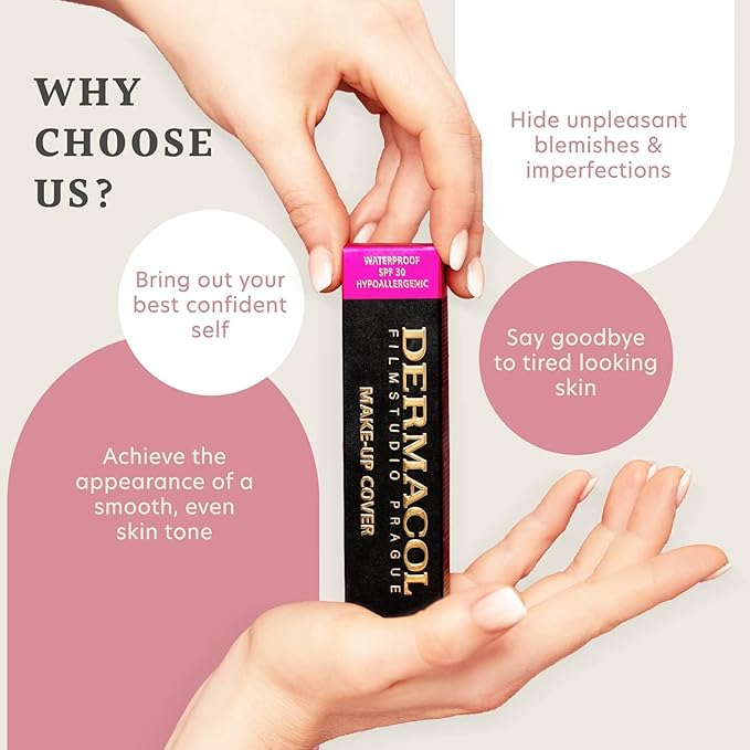 Dermacol - Full coverage foundation, Liquid Makeup Matte Foundation with SPF 30, Waterproof Foundation for Oily Skin, Acne, & Under Eye Bags, Long-Lasting Makeup Products, 30g, Shade 218