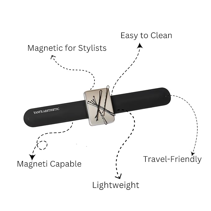 Hands-Free Makeup Mixing Palette Bracelet - Adjustable Silicone Strap with Magnetic Plate Pin Holder - Multi-Purpose Tool for Artists and Stylists - Perfect for Blending Mixing Creative Application