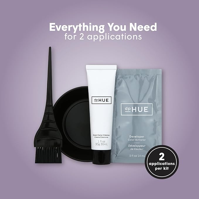 dpHUE Root Touch-Up Kit, Medium Brown - Permanent Hair Color for Gray Coverage - Includes Two Applications - Paraben, SLS & SLES Sulfate Free - Leaping Bunny Certified