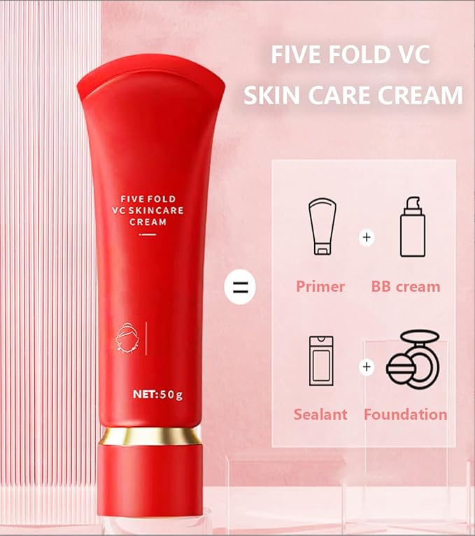 Swarous Moisturizing Brightening Tone-Up Concealer Cream, Five Fold VC Skin Care Cream, Vitamin C Makeup Tone up, Brightens Skin Tone, Clear and Moisturizes (2)