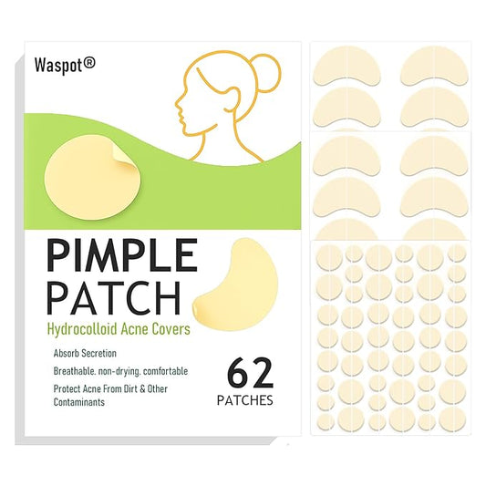 Invisible + with Salicylic Acid | Hydrocolloid Patches for Daytime Acne, 100% Undetectable Under Makeup (62 Count)
