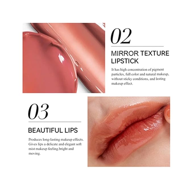 6Pcs Moisturizing Gloosy Nude Lipstick Set, Nude Pink Rose Mauve Red Brown 6 Rich Shades Waterproof Long Lasting Non-Stick Cup 24 Hour Lip Crayon Pencil Makeup Lip Liner Pen Set Christmas Gifts