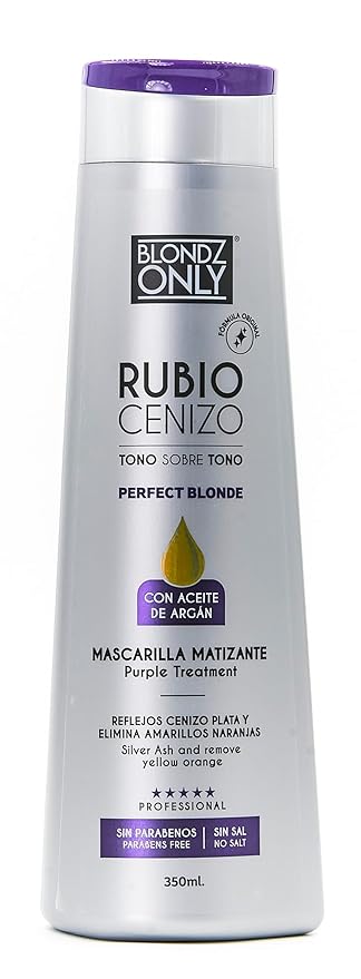 Silver Ash Blonde Hair Blue Toning Mask | Eliminates Brassiness | Neutralizes Yellow & Orange Tones | With Argan Oil Perfect Blonde (SILVER ASH BLONDE) 11.8 Fluid Ounce (350 ml)
