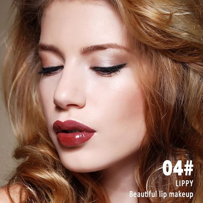 Kaely Longwear Shine Lipstick for Women, Highly Pigmented Liquid Lip Color Makeup, Non-Transfer Lip Gloss Stain Waterproof Smudge Proof 24 Hour, Glossy Finish, Vegan & Cruelty-free, 04 LIPPY