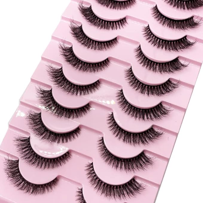 HBZGTLAD New 10 Pairs 3D Mink Lashes False Eyelashes Handmade Wispy Fluffy Long Lashes Natural Eye Makeup Tools Eye Lashes(28-10pairs)