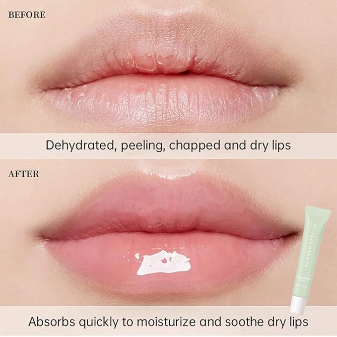 Summer Lip Glossy Butter Balm, Instant Moisture Sheer Tint, Non-Sticky, Conditioning Formula to Soothe & Repair Dry, Chapped Lips, Jelly Lip Stain with Natural Scent (#2Mint, 1Pc)