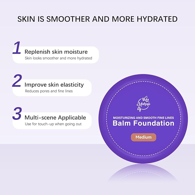 Balm Foundation | Age-Defying Hydrating Cushion Foundation for Mature Skin, Medium Buildable Coverage & Satin Glow Finish Makeup, Blurs Fine Lines, Smooths Texture (medium)