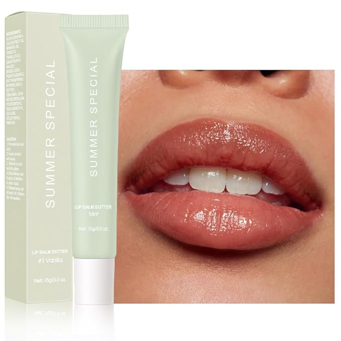 Summer Ultra-Hydrating Lip Butter Balm – Natural Vegan Lip Balm for Instant Moisture, Shine & Hydration – Sheer-Tinted, Soothes & Softens Dry Lips, Bálsamo labial hidratante #2 Mint 0.5 Fl Oz