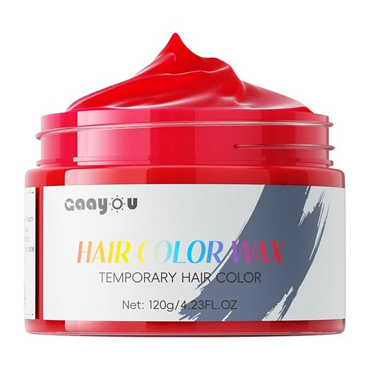 Temporary Hair Dye, Temporary Hair Color Wax Natural Washable Hair Color for Daily, Party, Cosplay, Halloween DIY (Red)