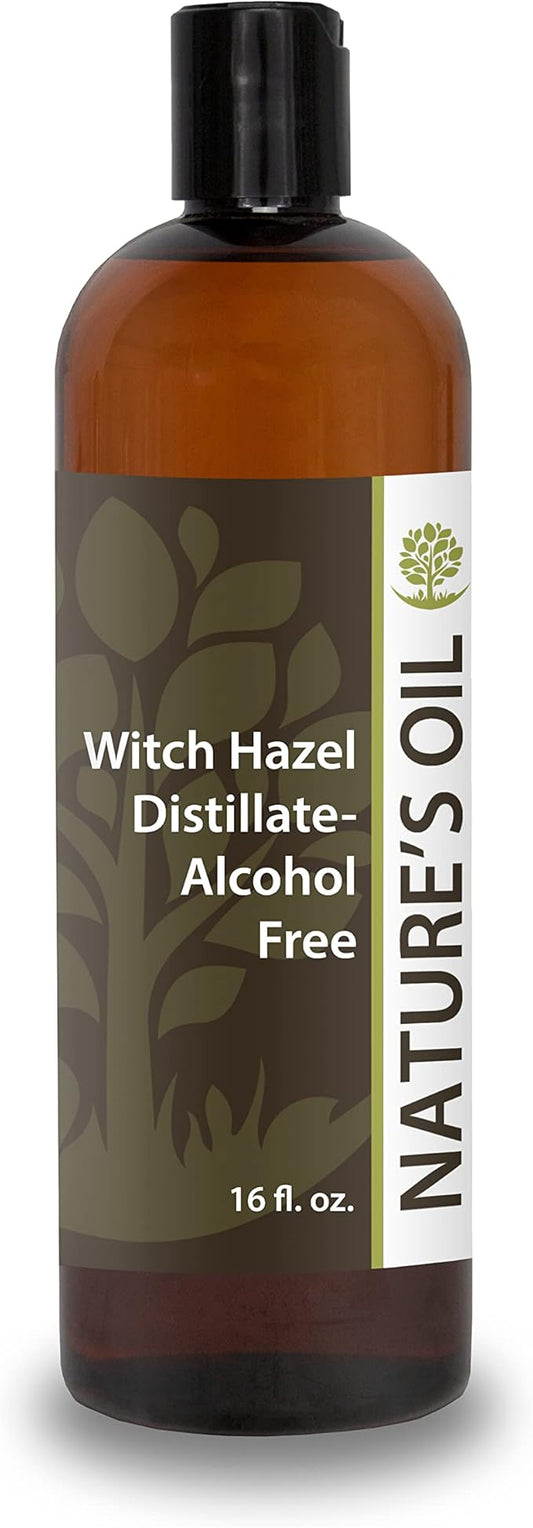 Nature's Oil Distillate-Alcohol Free Witch Hazel, Fragrance Free (16oz)