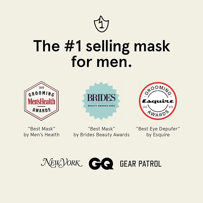 JAXON LANE BRO MASK Premium Korean Face Mask for Men (4 Pack) - Anti Aging Sheet Masks w/Hydrogel, Vitamin C, Hydrolyzed Collagen, & Hyaluronic Acid - Perfect Skin Care Stocking Stuffers for Men