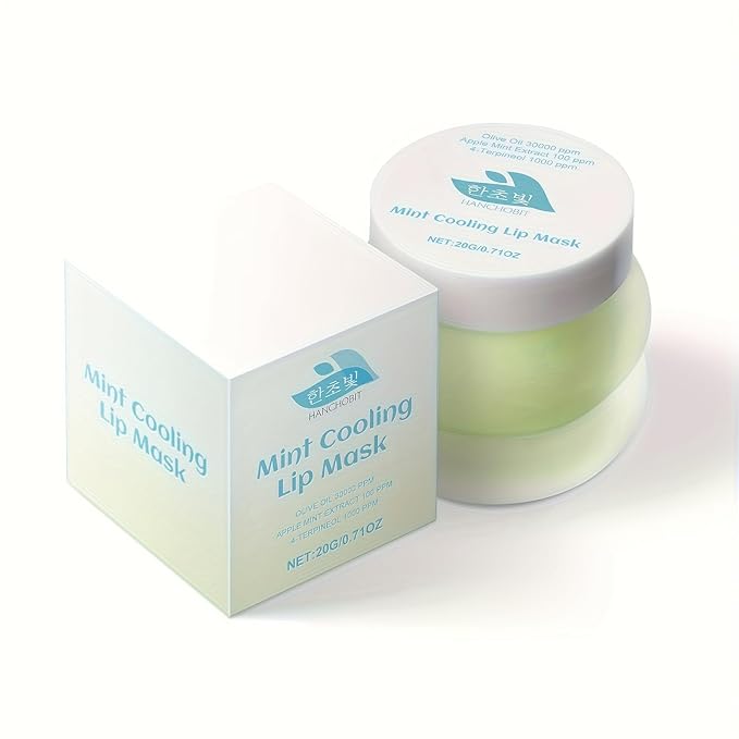 HANCHOBIT Mint cooling Lip Mask Lip Moisturizer - Lip Mask Overnight - Moisturizing Lips Butter Balm with Hyaluronic Acid - Lip Sleeping Mask - Hidratante de Labios Care Products