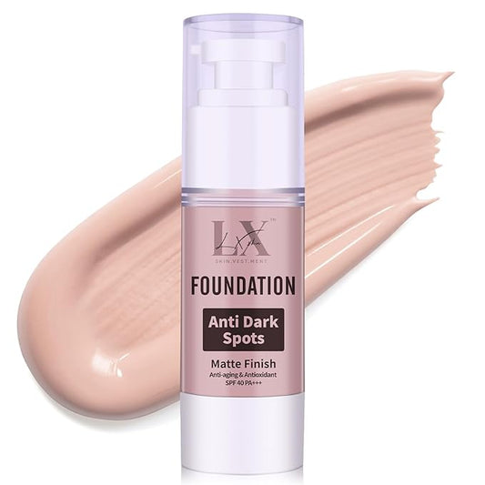Anti-Dark Spot Liquid Foundation - Collagen Serum Foundation Infused with 2% Niacinamide, High Coverage For A Smooth & Satin Finish, 106 Light
