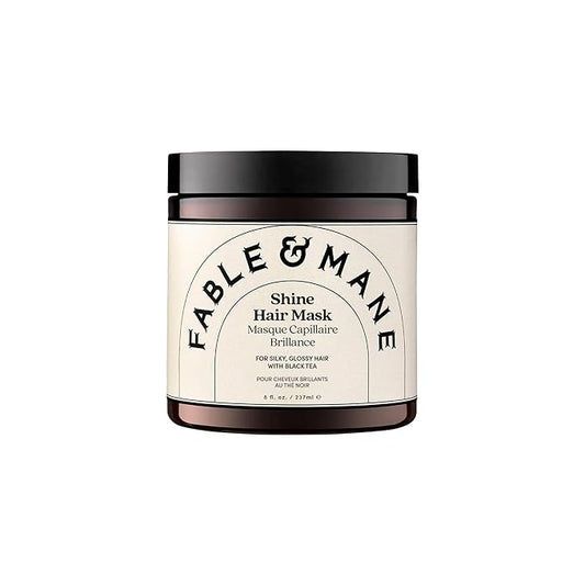 Fable & Mane Shine Hair Mask, Boosts Shine, Tames Frizz and Enhances Colour with Black Tea. 3-Minute, Chai-scented, Hair Gloss Treatment