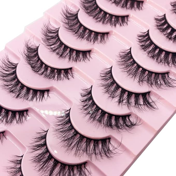 HBZGTLAD New 10 Pairs 3D Mink Lashes False Eyelashes Handmade Wispy Fluffy Long Lashes Natural Eye Makeup Tools Eye Lashes(79-10pairs)