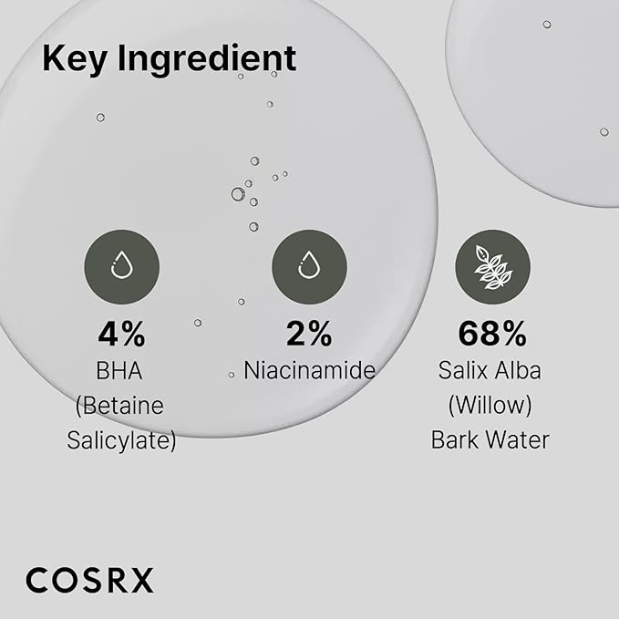 COSRX Niacinamide 2% + BHA 4% Blackhead Exfoliant Toner 3.38 fl.oz / 100ml, Korean Toner, Blackhead Remover, Pore Minimizer for Enlarged Pores, for All Skin Types, Korean Skin Care, Stocking Stuffers