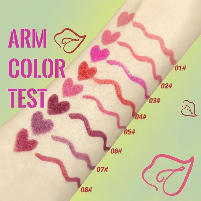 evpct 8Pcs Triangle Lip Liner Pencil Pack for Women, Retractable Lips Liners Pen Triangle Tip for Sculpting & Filling & Plumping, Longwear Lipliners Pencil, Vegan Cruelty Free Lip Filler Plumper Set