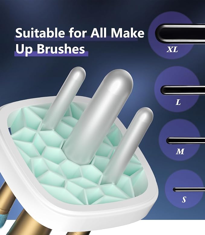 3.0 Upgrade Make Up Brush Cleaner Cosmetic【Industry NO.1-12x Cleaning Power】【SGS Certified - 0 Dust】 MakeupBrushes Cleaner Suitable for all Brush，Circuit Upgrade Make Up Brush Cleaner GRAY