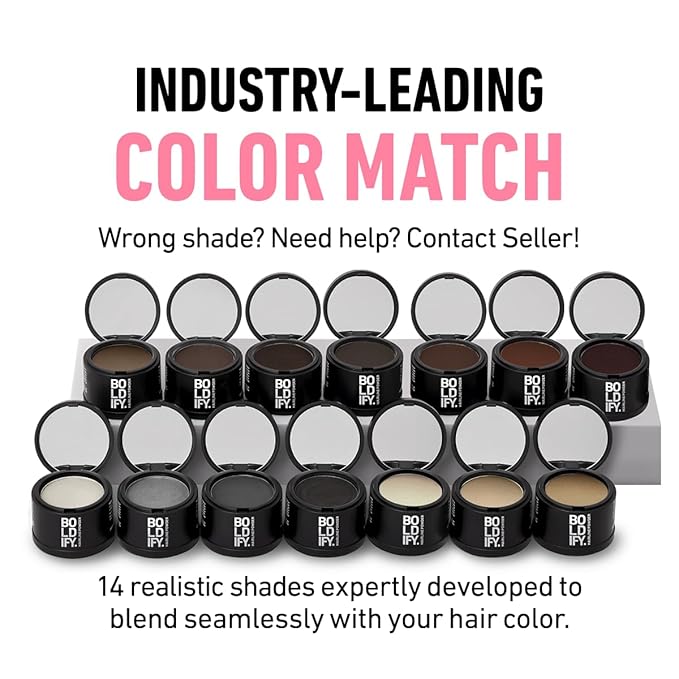 BOLDIFY Hairline Powder (LARGE, 10g) - Root Touch Up Hair Color for Gray Coverage - Bald Spot Concealing Hair Powder for Women & Men - 24-Hour Stain-Proof - Ash Brown