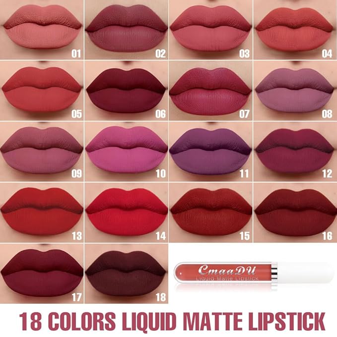 evpct 1Pcs Plum Purple Liquid Matte Lipstick Lipgloss Set for Women, labiales mate 24 horas originales matte larga duracion 24 Hour Lipstick Lip Stains Long Lasting Waterproof 24, 12#