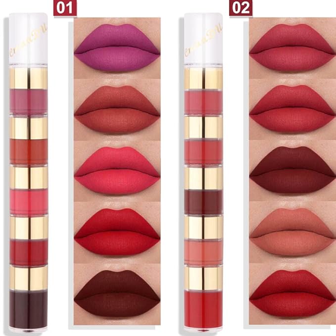 evpct 20 Colors Liquid Matte Lipstick Set Lip Stick Stain Packs Matte for Dark Skin Women,Dark Red Mat Matt Long Lasting Original 24 Hour lipstick lapiz labiales mate 24 horas originales mate