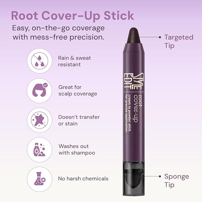 Style Edit Instant Root Concealer Stick to Touch up and Cover Grays (Light Brown)