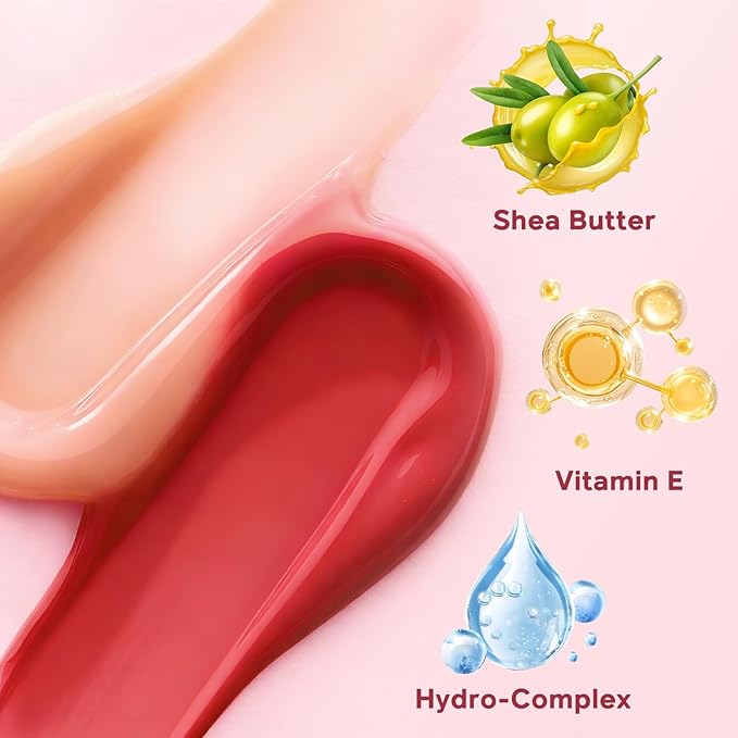 Color Nymph Tinted Lip Gloss Duo, Nourishing Lip Balm Set with Shea Butter & Vitamin E, Non-Sticky Intense Hydrating Lipgloss for Dry Lips, Sheer Tint | Vegan & Cruelty-free, #02 Watermelon & Mint