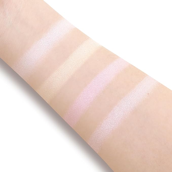 Boobeen Highlighter Makeup Highlighter Palette Powder Shimmer Facial Illuminator Bronzer Palette Waterproof Long Lasting