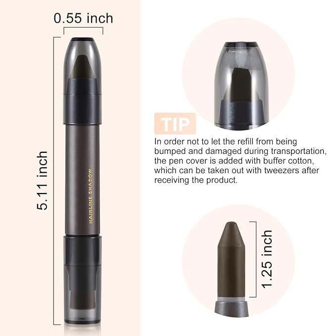 Boobeen Hairline Concealer Stick - Hair Shadow Powder, Waterproof Root Touch-Up to Cover Grey Hair and Conceal Hair Loss & Thinning