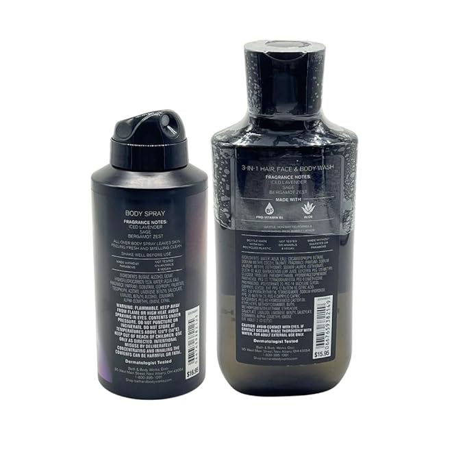Bath & Body Works TO THE MOON Men's Body Spray & 3-in-1 Hair, Face & Body Wash 2pc bundle Gift set With a Blue Bow for Holidays - Full Size