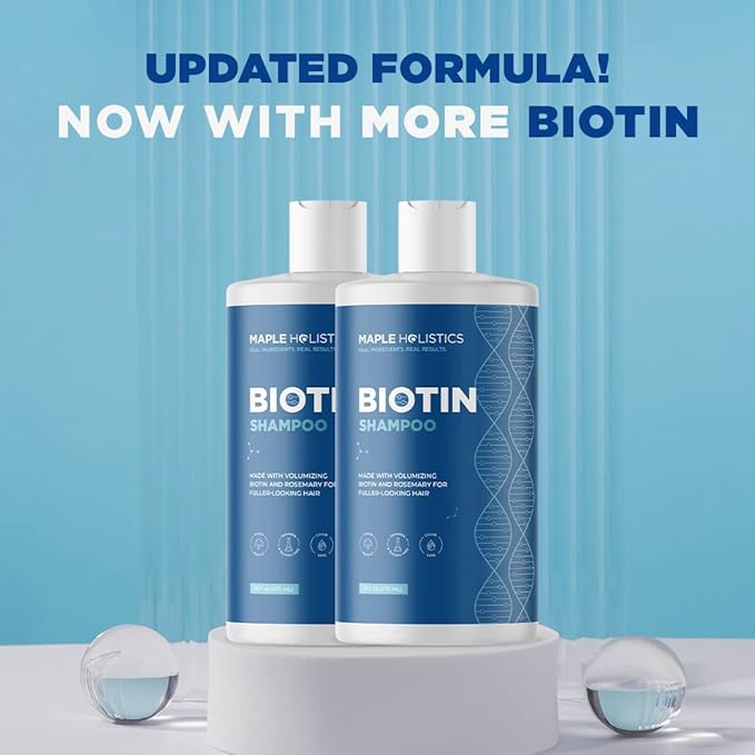Rosemary and Biotin Shampoo for Thinning Hair - Vegan Volumizing Shampoo for Fine Hair with B Vitamins Argan Oil & Tea Tree Essential Oil - Paraben Silicone and Sulfate Free Vegan Formula (2 Pack)