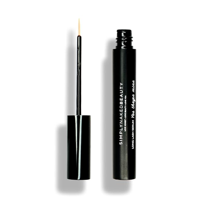 Lash Growth Serum & Brow Enhancer (5 ml) Get Longer, Fuller Eyelashes in 12 Days - Natural & Plant Based Peptides for Healthy Brow & Lash Growth - Cruelty Free Lash Serum by Simply Naked Beauty
