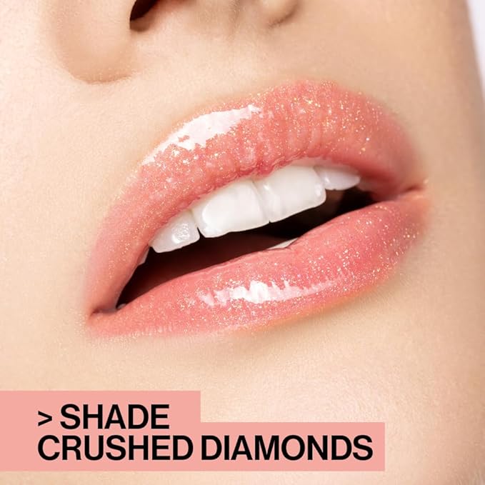 wet n wild MegaSlicks Lip Gloss, Ultra-Glossy, Vitamin-E Enriched, Ultra-Gloss High Shine Moisturizing, Cruelty-Free & Vegan - Crushed Diamonds